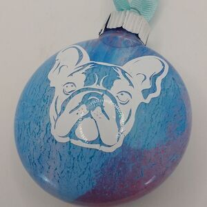 Hand Crafted Christmas Ornament French Bulldog Dog Decorations Plastic Bulb